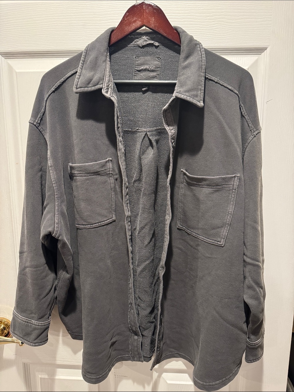Aerie-Women’s  Gray Utility Overshirt Jacket